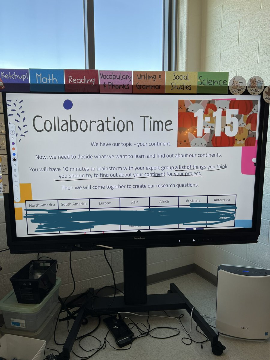 MrsB_Teaches's tweet photo. If you were planning a trip, what exactly would you want to know about your destination? These third graders are planning some great research questions to help you pick the perfect continent to travel to! @E_ThompsonES #TeamThompson #QuadD https://t.co/HkmEJUIl0m