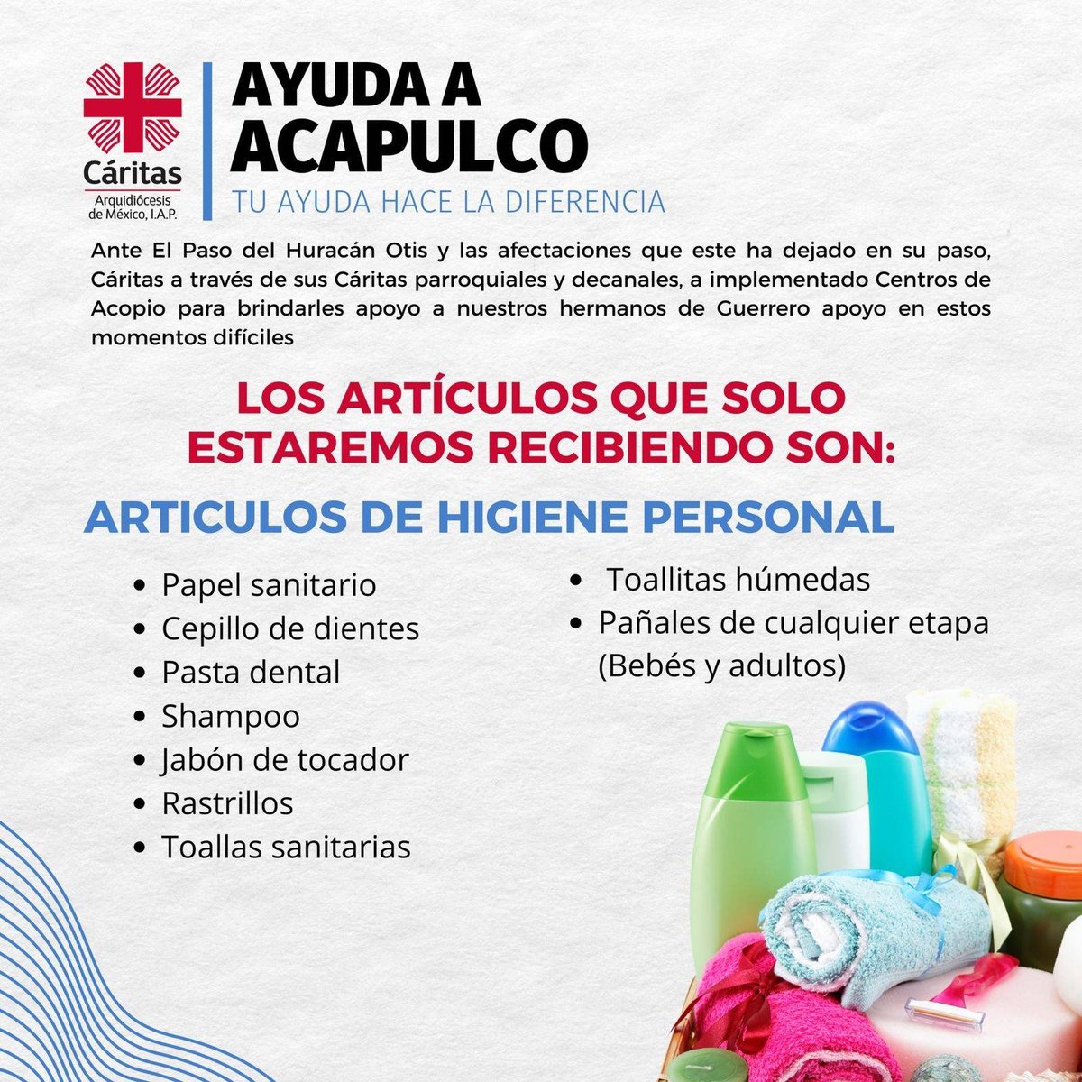 EVerastegui's tweet photo. Familia, el huracán #Otis dejó un saldo doloroso en #Acapulco y municipios cercanos: muertos, desaparecios, un millón de personas afectadas, 83 mil negocios dañados y paralizados... Seamos solidarios, hoy más que nunca. Les comparto centros de acopio de @caritasmexicana en #CDMX https://t.co/Wghpsbtakf