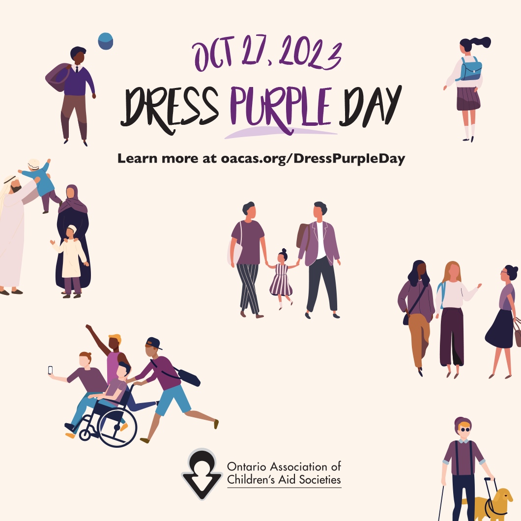 SudburyCDSB's tweet photo. Tomorrow is Dress Purple Day! We all have a role to play in supporting vulnerable children, youth, and families in Ontario. 💜 To find out more and join the Dress Purple Day campaign go to: https://t.co/7KDEGedDlX https://t.co/bb1NwUnwEr