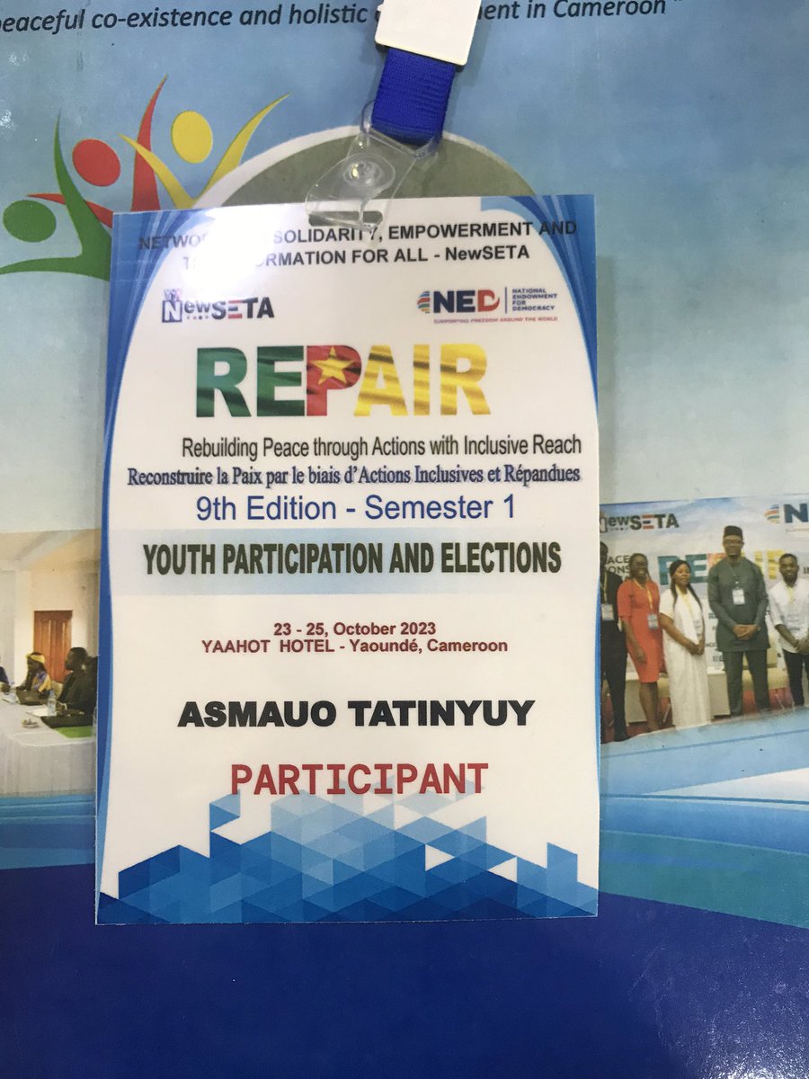 First Semester of #Repair2024  ✅ 
As Cohort 9 participants we are ready, informed and competent enough to bring the change we deserve in Cameroon by actively participating  in decisions regarding our Country. #Peacebuilding #YouthParticipation #DemocracyAndElection
