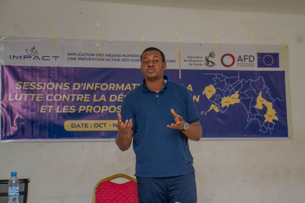 ablogui's tweet photo. Dans le cadre du #ProjetIMPACT, nous avons lancé la 1ère Session d'information sur la lutte contre la désinformation et les propos haineux.
Cette activité est la 1ère étape d'une tournée qui nous mènera de Conakry à l'intérieur du pays.
#ABLOGUI #KIBARO @IMPACTplateform https://t.co/VoRwd0t8LT