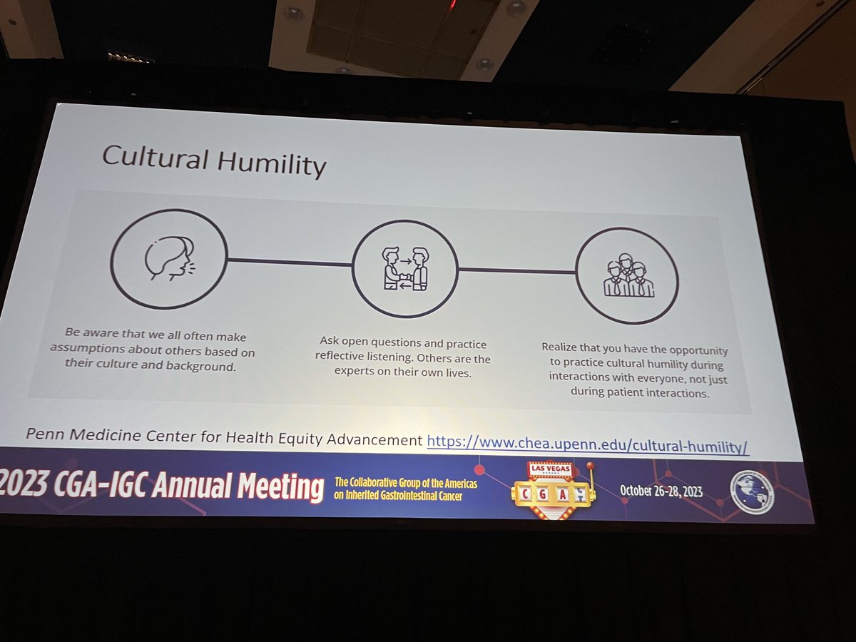 Sonia Kupfer (@soniakupfer) on Twitter photo Important discussion about cultural humility in caring for diverse individuals with hereditary cancer syndromes (or really anyone you meet) by <a href="/ChariteRicker/">Charité Ricker (she/her/ella)</a> #CGAIGC23 Important discussion about cultural humility in caring for diverse individuals with hereditary cancer syndromes (or really anyone you meet) by <a href="/ChariteRicker/">Charité Ricker (she/her/ella)</a> #CGAIGC23