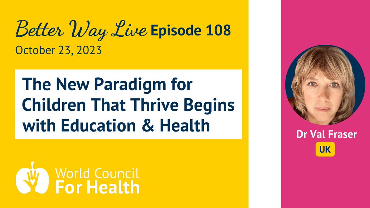 The New Paradigm for Children That Thrive Begins with Education & Health

Watch:
worldcouncilforhealth.org/multimedia/val…

Dr Val Fraser discusses the secrets of raising healthy and happy children through self-directed education at home. 

@SaferToWait