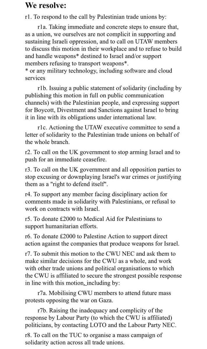 This week the branch passed a motion in solidarity with Palestinians. You can read it below. 🇵🇸