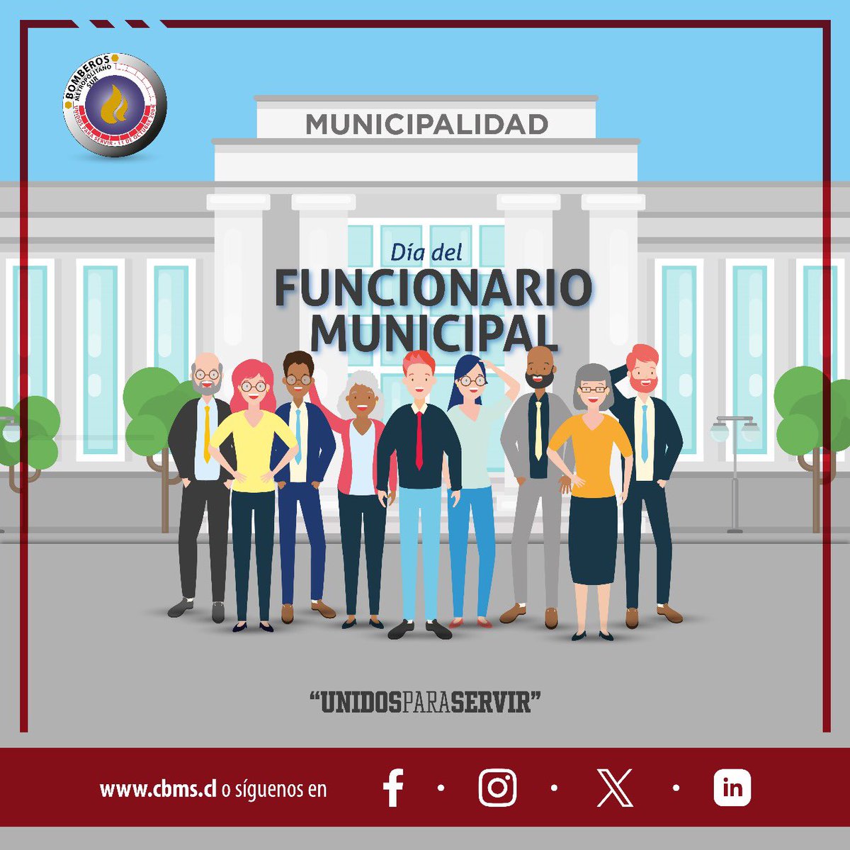🚒 #SuperintendenteCBMS Sr. Luis Reyes Concha, en nombre del Honorable Directorio, Oficiales Generales, Oficiales de Compañía, Bomberas y bomberos 👨🏽‍🚒 👩🏼‍🚒y todo el personal institucional saludan afectuosamente en su día a todas y todos los #FuncionariosMunicipales 🏪 en su día