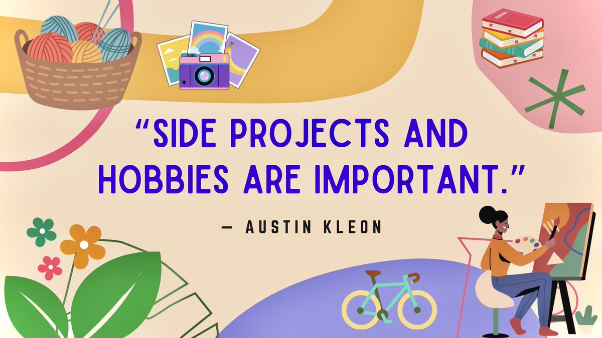 Austin Kleon’s book, “Steal Like An Artist”, tips various quotes for creatives! I particularly resonate with this saying the most. Hobbies truly keep humans going 📝. #RSJ108 #quote #hobbies <a href="/carenroblin/">Caren Roblin</a>