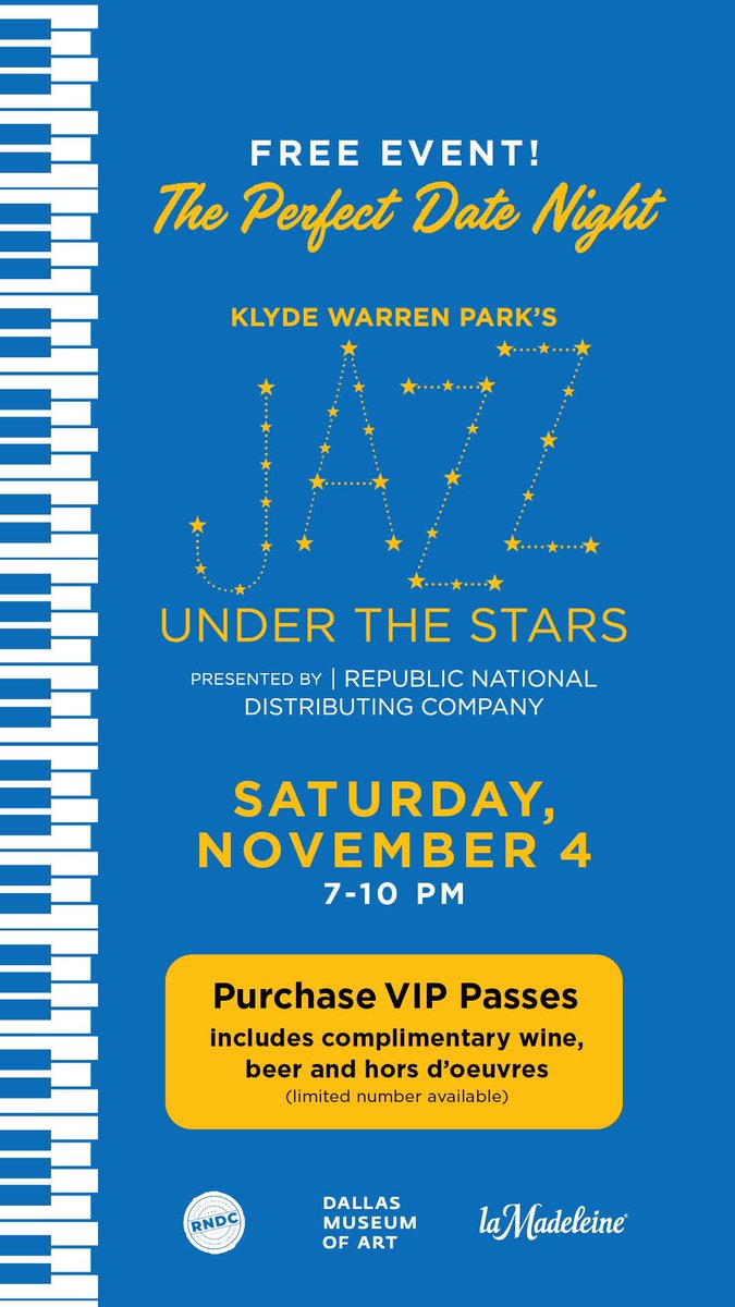 Jazz Under the Stars Presented by RNDC Saturday, November 4, 7 - 10 PM FREE VIP Tickets Available for Purchase (link in bio) Showcasing three versions of innovative and original jazz music with artists Carmen Bradford, John Mills TIMES TEN and Ephraim Owens Quintet.