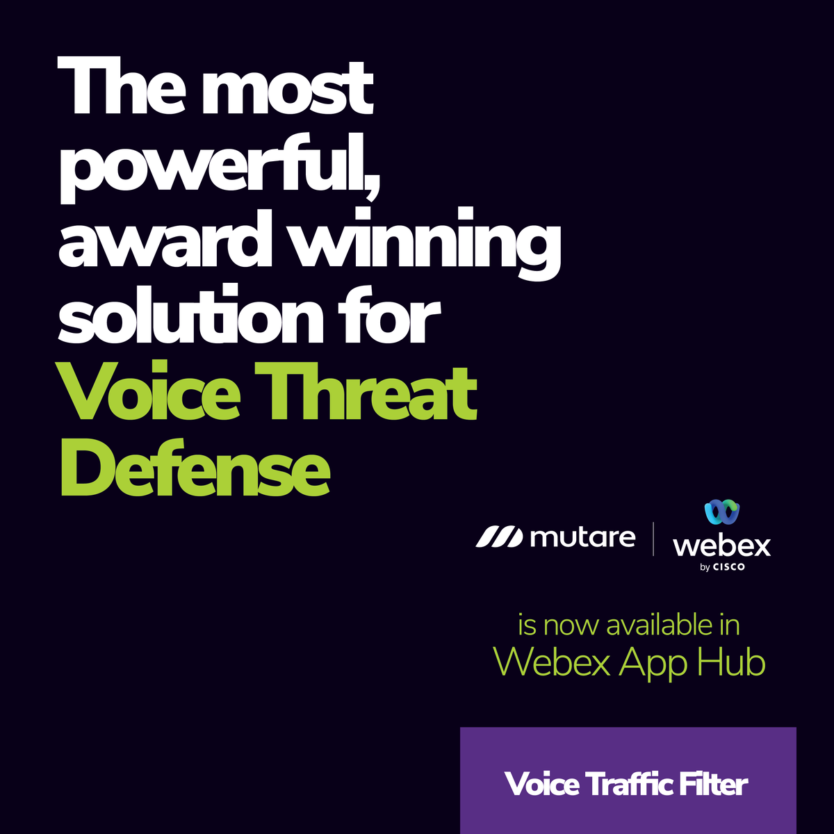 MutareInc's tweet photo. Optimize the performance and security of your @Webex Contact Center solution, and the agents it supports, with Voice Traffic Filter. https://t.co/5zVjCv4UGX #WebexAppHub #hybridwork #WebexOne #CX #CustServ #CallCenter #CCTR #CCaaS https://t.co/SwNZOeav3C