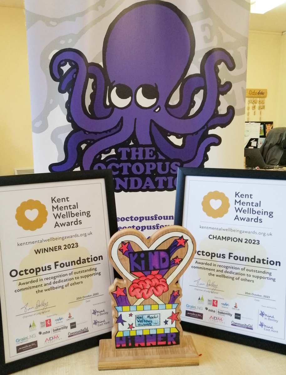 🐙🏆😁 #KentMWAwards #medwaywellbeing #mentalwellbeing #medwaycommunity #thetentacletowers #octoshedproject #CRE8 #crafteanoons #ukmenssheds #KCF #TNL #tnlcommunityfund #comicrelief #PeoplesPostcodeLottery #FeaturedCharity #TerryWaite #TeresaMurray #MedwayCouncil