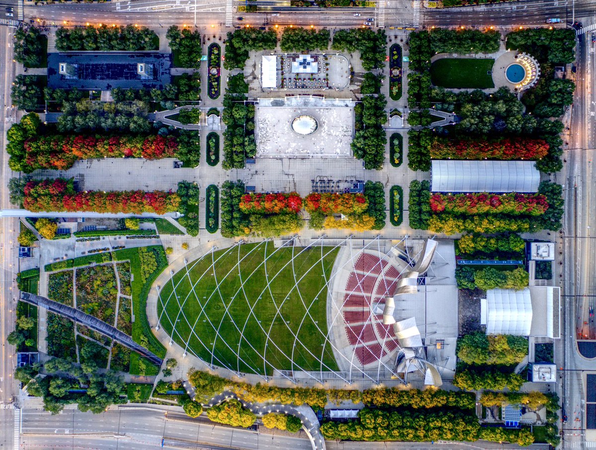 Drone shot of Millennium Park last year. #Chicago