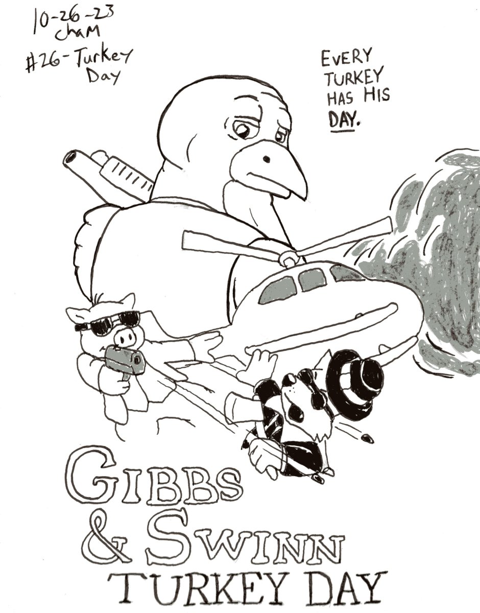 #Inktober Day 26 - Turkey Day

"This Thanksgiving... Prepare to get double-basted with action."
#art #furryart