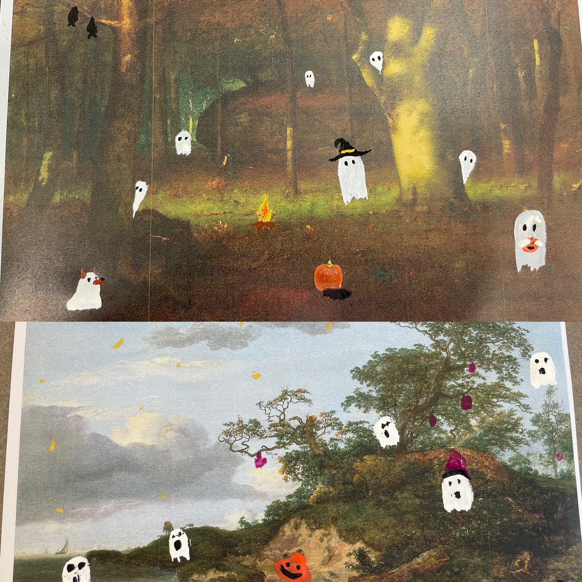 These Titans had a blast taking on the ghost painting trend! #ghostpainting #highschoollibrary