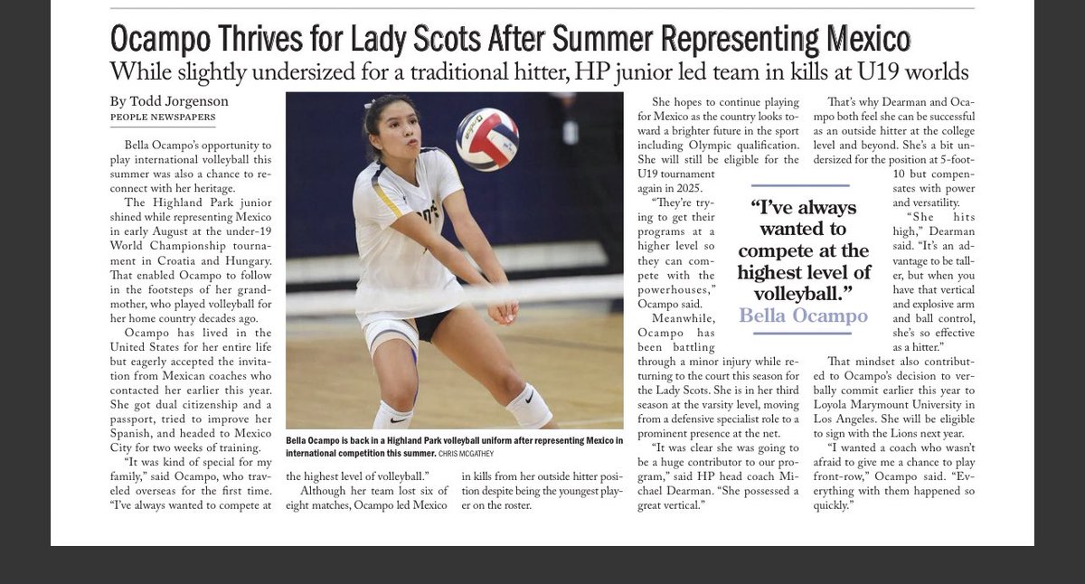 BellaOcampo25's tweet photo. Thank you @pcpeople 📰 for taking the time to share my story. I’m thankful for the community of people who support me, the love I have for what I do, and the impact that my sport can have on others. Up next, HS Playoffs!  Nov. 2023 https://t.co/pORAMmLlUN page#20 via @issuu 🏐💪🏼 https://t.co/3J430uAuEG