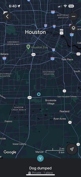 Dog dumped at pin location in the Pearland area in Houston. License plate is &ldquo;LWL 7739&rdquo;. My sis in law<a href="/tag/otktopstreamer"class="tags"><span>#otktopstreamer</span></a>