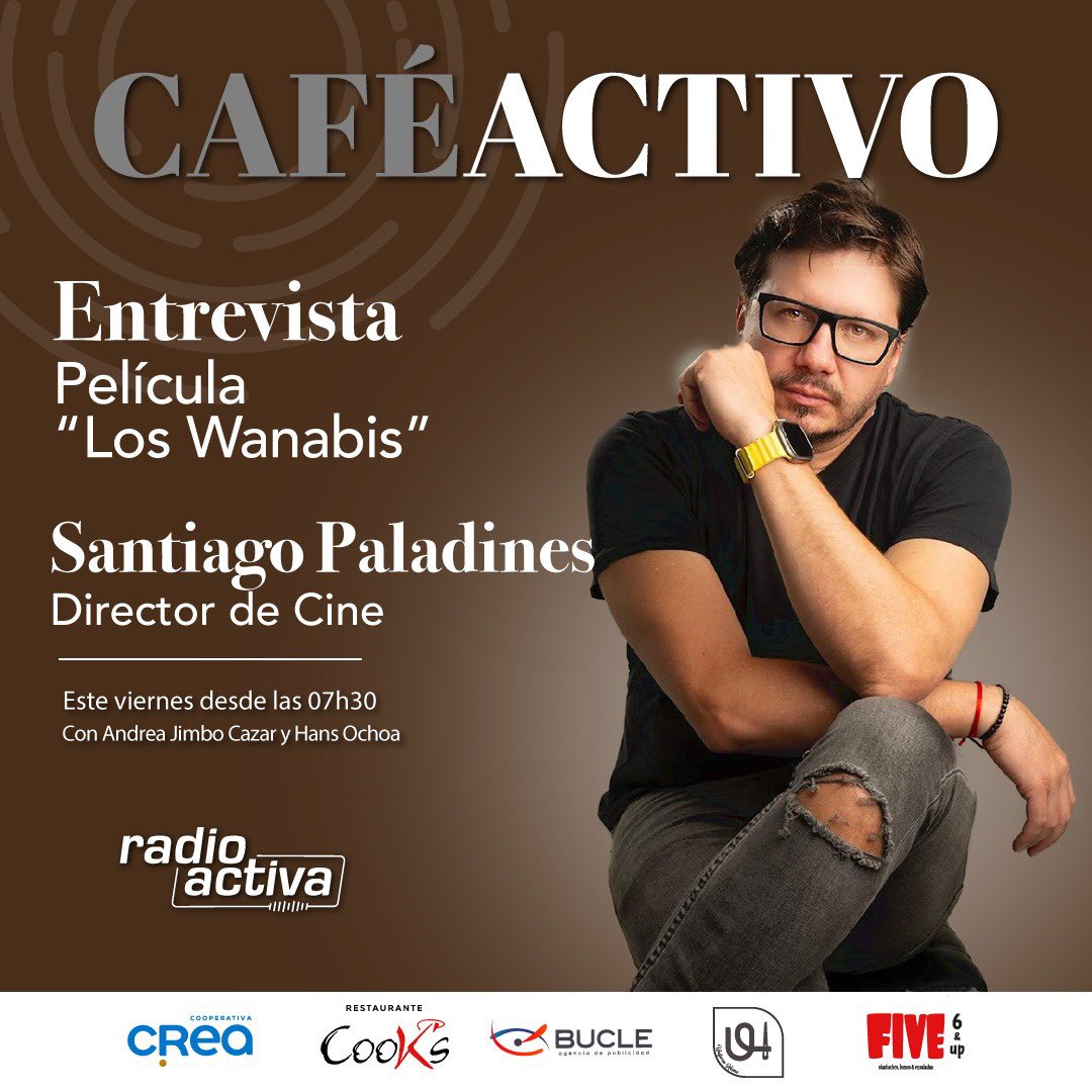 🗣️ Santiago Paladines, director de cine, nos hablará sobre la película 🎞️ “Los Wanabis”. 

👉🏻 Este viernes, desde las 07h30 en Café Activo ☕️. ¡Te esperamos!