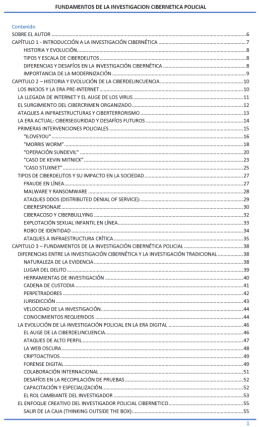 🚨🚨 'Fundamentos de la Investigación Cibernética Policial' Llegando!!!! 🚨🚨

Mañana lo compartiré.

Les dejo algunos temas del que trata.

Gracias a todos por compartir.

#Ciberseguridad #Ciberinvestigacion #OSINT