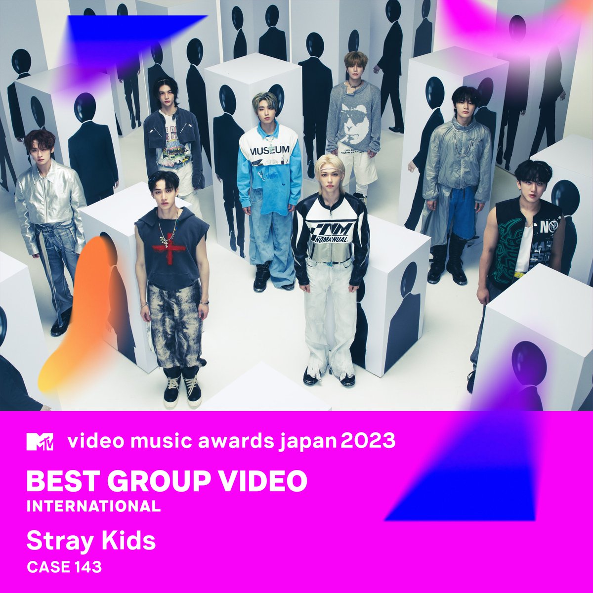 【#VMAJ2023 WINNER🏆】

「Best Group Video -International-」はStray Kids(<a href="/Stray_Kids/">Stray Kids</a>)「CASE 143」が受賞！

▼詳細&amp;投票はこちら
vmaj.jp

#StrayKids #MTVJapan