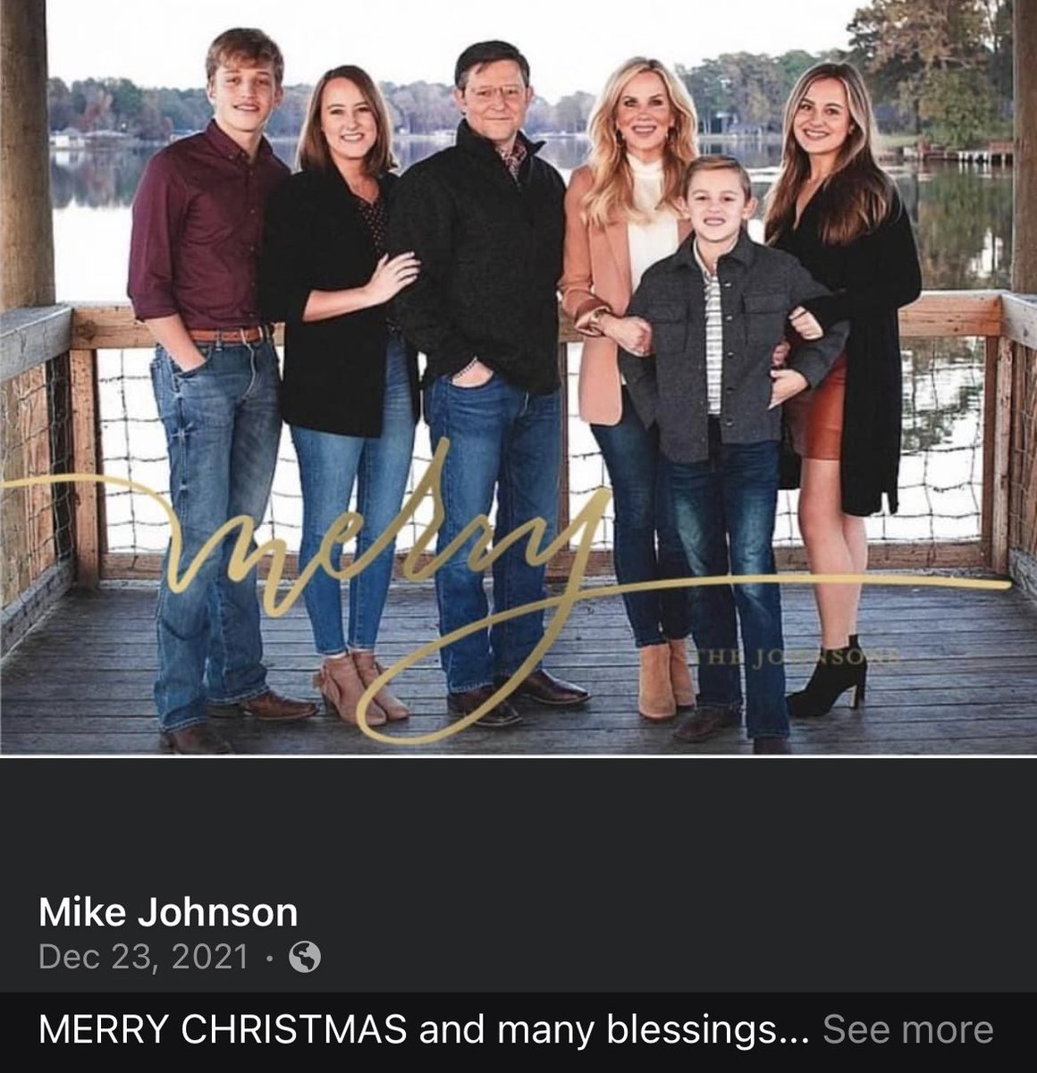 Mike Johnson claims to have adopted a Black son named Michael. Unless Michael is the cameraman, I don’t think he exists