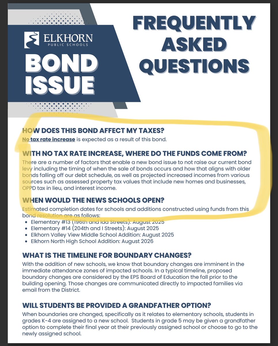 Elkhorn friends and neighbors - vote 🗳️ YES to the Elkhorn Public School bond! A vote yes causes ZERO increase to property tax rates. #ilovepublicschools