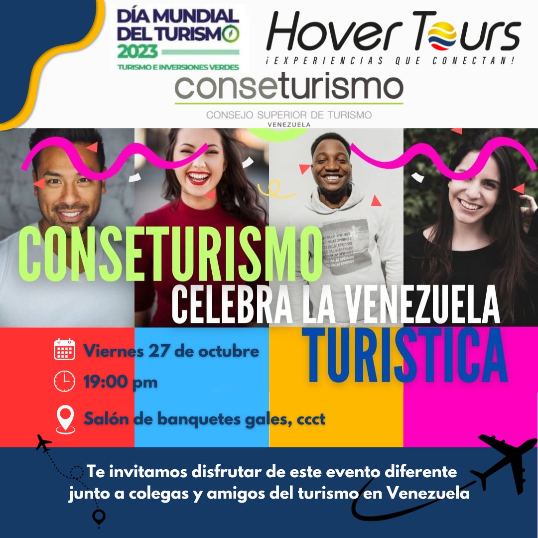 hovertours's tweet photo. ¡Celebremos juntos la Venezuela Turística!  

Este 27 de octubre, se llevará a cabo un evento excepcional que reunirá a profesionales de la industria turística.   

#Turismovenezuela #conseturismo #venezuela @CONSETURISMO https://t.co/xpSiCohP55