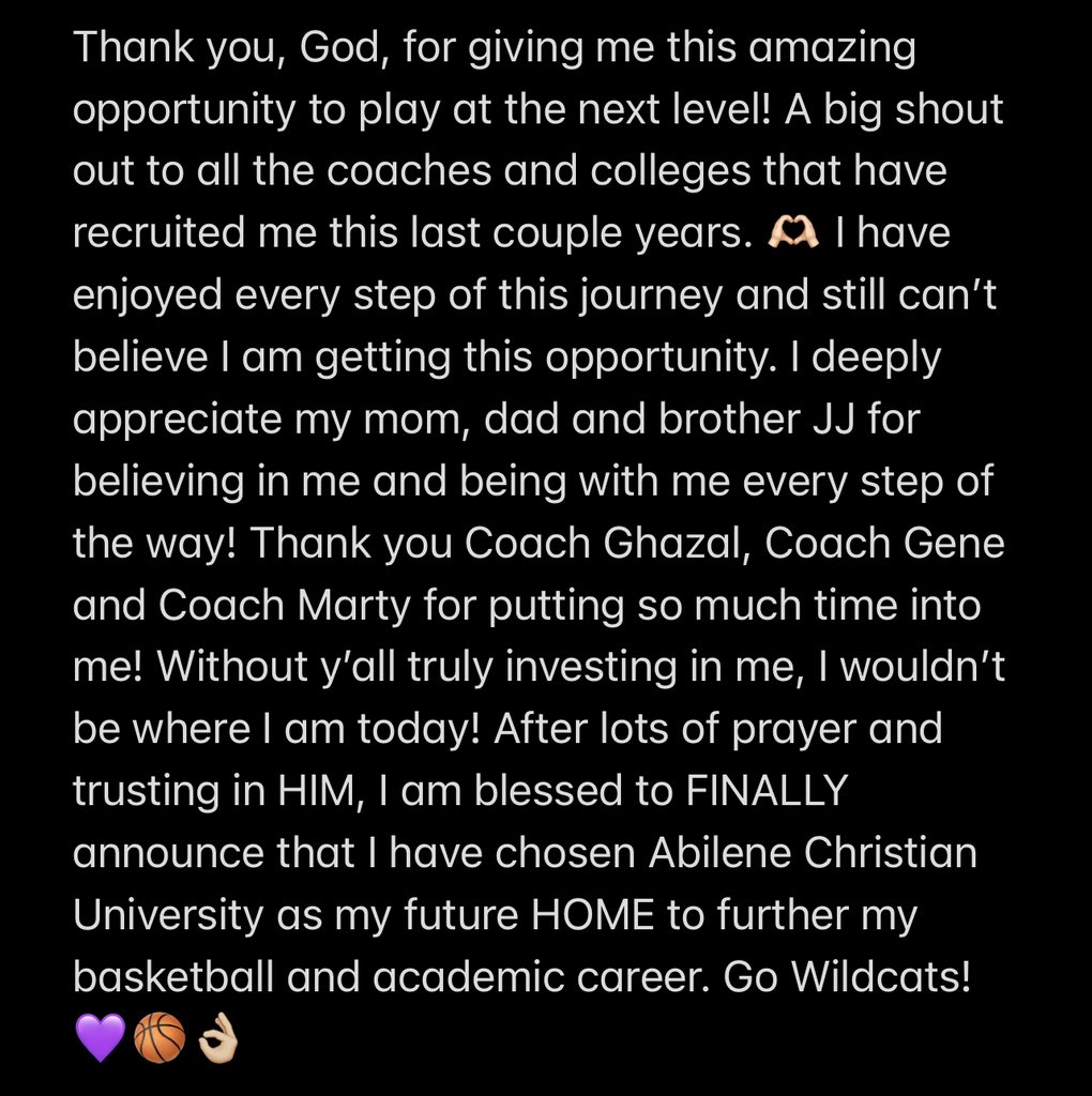 It’s about time I did this! 💜Thank you <a href="/ACUWBB/">ACU Women’s Basketball</a> for loving me and my family! I thank God every day that I’m in the 1% club! <a href="/BasketballLone/">Gene Smith</a> <a href="/GlenRoseGirlsBB/">Glen Rose Lady Tiger Basketball</a> <a href="/keri_flippen/">Keri Flippen</a> <a href="/coachgoodenough/">Julie Goodenough</a> <a href="/EthanMcIlhargey/">Ethan McIlhargey</a> <a href="/iamcoachklyn/">Kenisha Henry</a> @CoachStevensACU <a href="/MartyMackPBR/">MARTY MCLENDON</a> @Hannah_M41