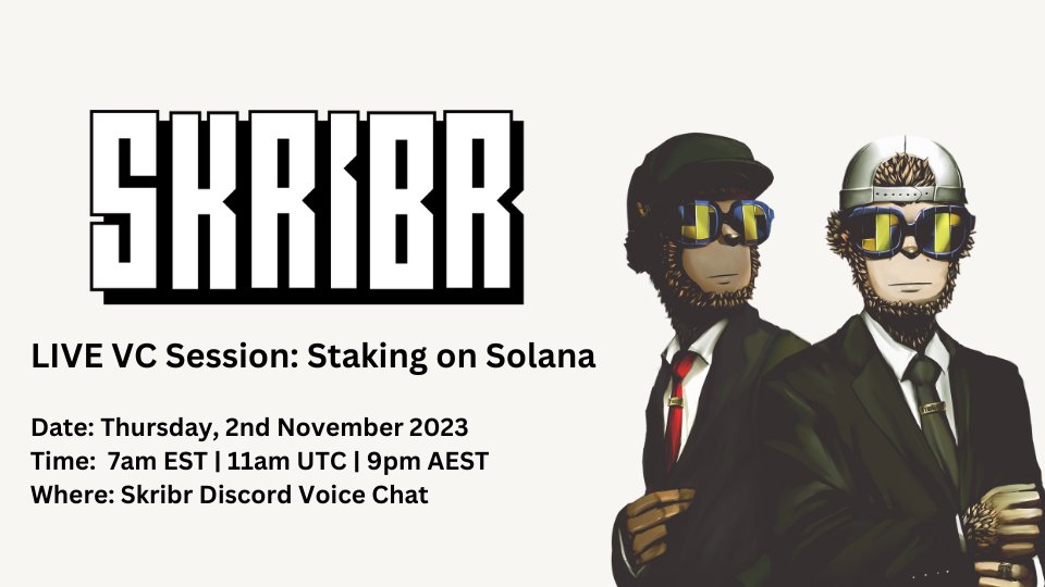 Our next VC Session has been set and by popular demand we will be covering Staking Options on Solana as a follow-on from our Essentials of DeFi session!

👇