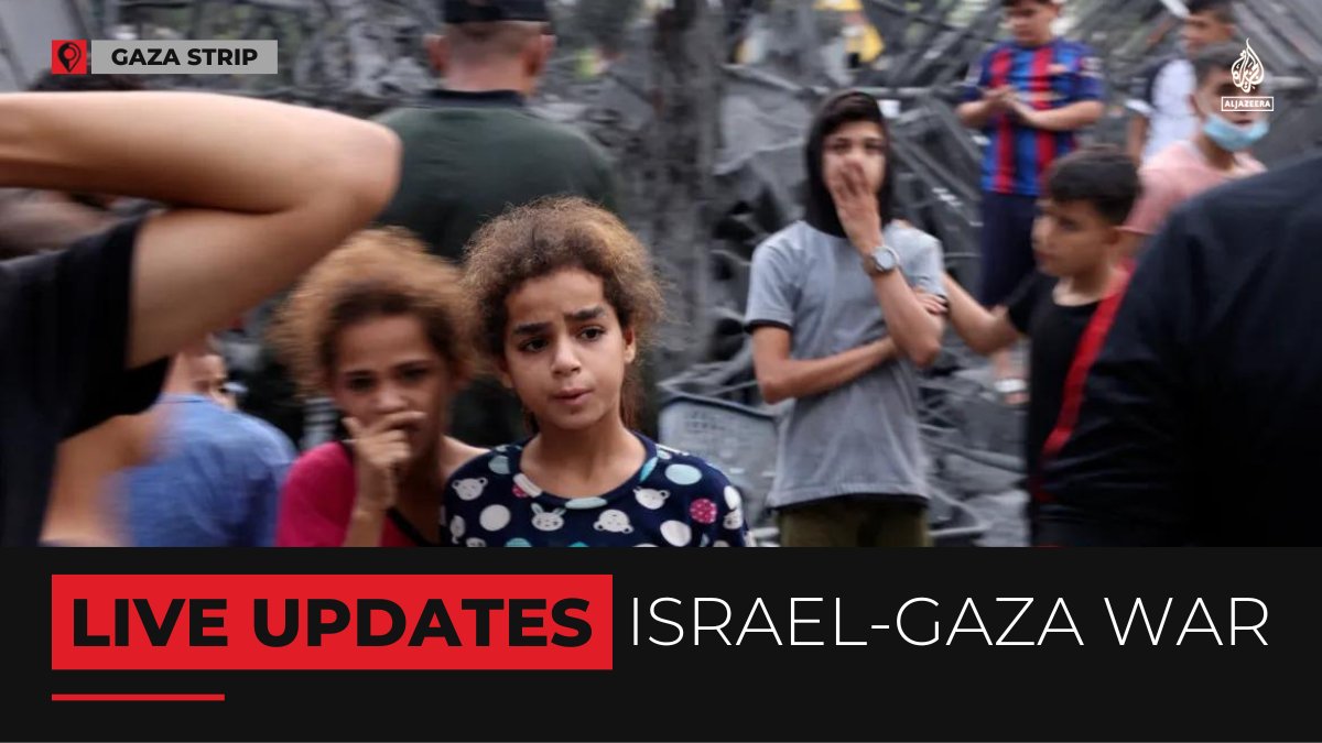 AJEnglish's tweet photo. Israeli bombardment of Gaza continues, hitting residential buildings and killing dozens of Palestinians. 

🔴 Follow our LIVE coverage: https://t.co/5RpbI7avRA https://t.co/thhLPKOJWi