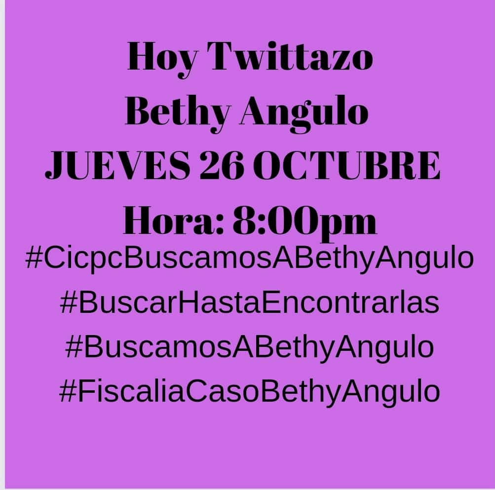 generoconclase's tweet photo. Nos sumamos a las voces que piden justicia y celeridad!
#buscarhastaencontrarlas
#CICPCbuscamosaBethyAngulo
#FiscaliacasoBethyAngulo
#MeridaVzla
#Meridavenezuela
@gobermerida https://t.co/vXv0fXRgXA