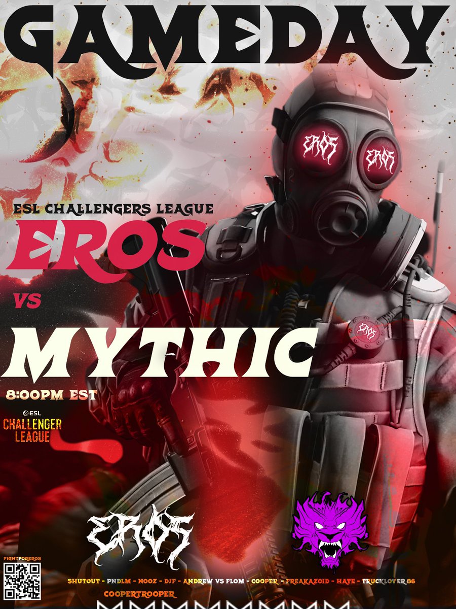FIRST GAME IS LIVE!!

⚔️EROS VS MYTHIC
⏰ LIVE NOW (Stream in Replies)
❓ESL Challengers League 

#FightForEros