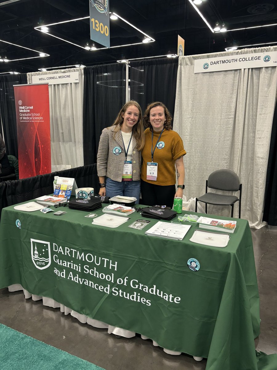 If you’re at #NDiSTEM2023 and want to learn about our graduate programs and grad life at Dartmouth College stop by booth 1442!! @sacnasdartmouth @DartGRAD @GOLDartmouth
