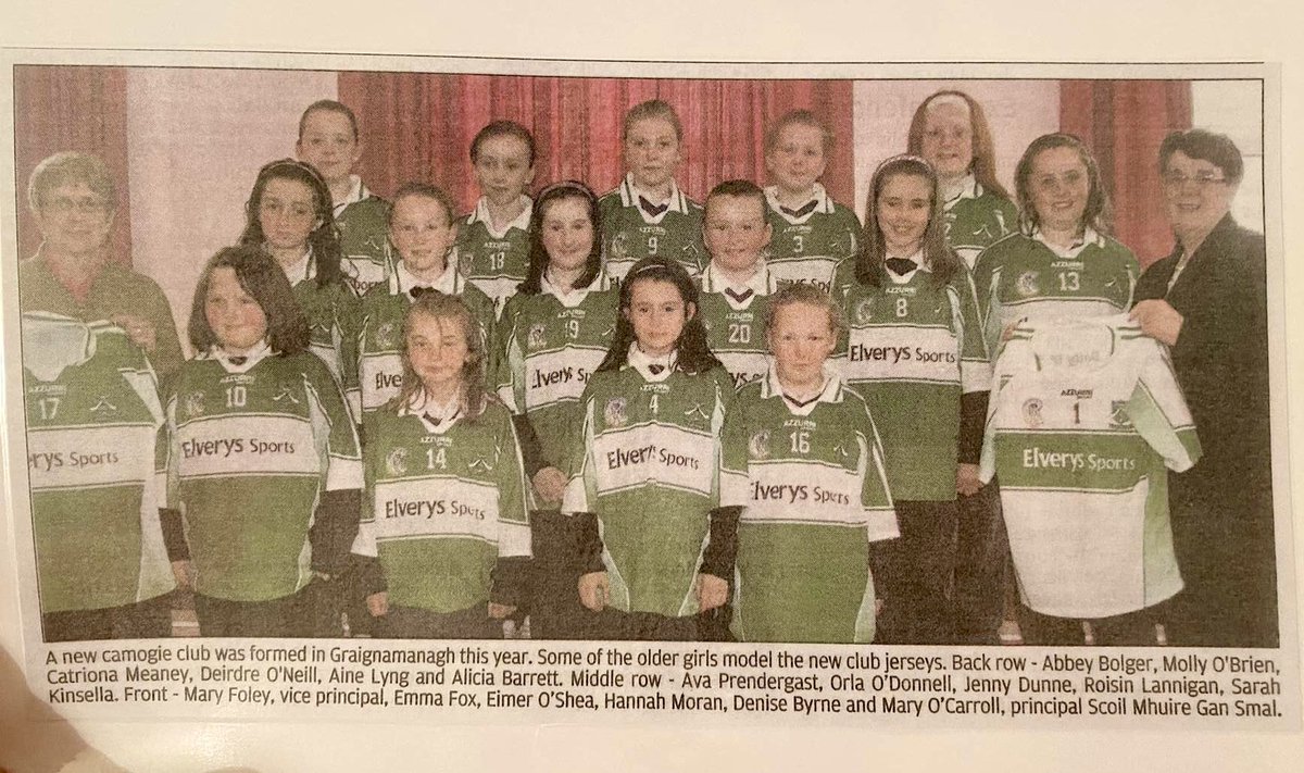 GraigCamogie's tweet photo. Tb Thursday 🥲

Graiguenamanagh Camogie Club was first formed in 2008. We have 5 girls, Denise, Hannah, Ava, Jenny, and Alicia, from this first team in 2008 togging out for the Junior team in this weekends county final!

Best of luck to the girls 💚🤍

@smgsgraig https://t.co/5jRVmyrIUP