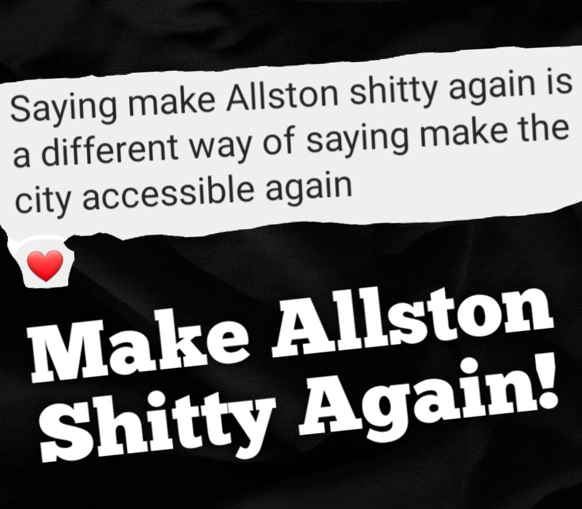 RobbyRoadsteame's tweet photo. Making Allston or Boston Shitty again is just another way of saying we want things accessible again!! Rent, art venues, resources!

The ability to bring back awesome creative folks into Cambridge, Allston, Boston, Brighton, Somerville!
#MakeBostonShittyAgain https://t.co/6UsabjqHpz
