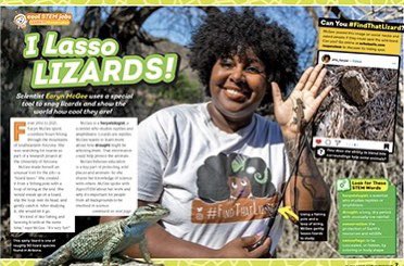 STEMHES's tweet photo. Today, we learned about Herpetologist, Dr. Earyn McGee, Lizard Lassoer @Afro_Herper @ tried the #FindThatLizard challenge. Then we measured lizards! 🦎#SuperSTEM @Scholastic @HES1929 https://t.co/tJQlQ4JjGD