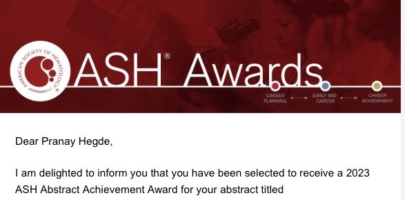 The best and the brightest from medical, dental, and vet schools around the US come to <a href="/NIH/">NIH</a> for a year during training to do research. They work hard and do well by doing good. Was an honor to host Pranay Hegde - no surprise to see him win this national award for his work with us