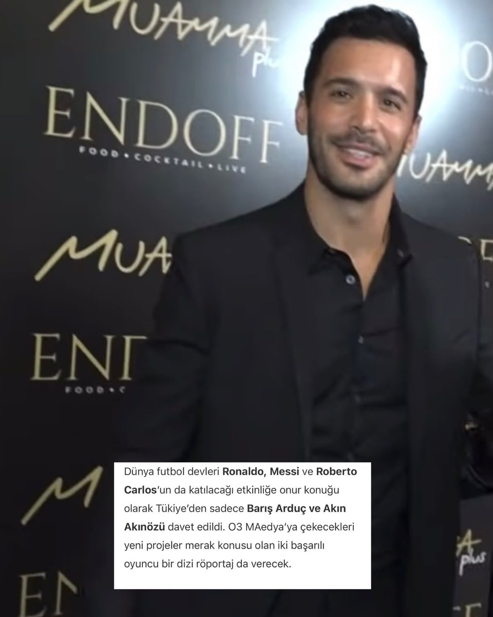 Only Barış Arduç and Akın Akınözü from Turkey were invited as guests of honor to the event, where world football giants as Ronaldo, Messi will also attend. the 2 successful actors, whose new projects are a matter of curiosity, will also give a serie of interviews 🥳

#BarışArduç