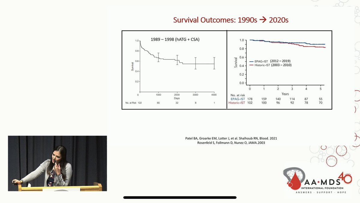 Great panel discussion at the <a href="/aamds/">Albano Silva</a> anniversary summit on the merits of immunosuppressive therapy and stem cell transplant in #SAA. #BMFsm <a href="/bhavishap29/">Bhavisha Patel</a> <a href="/AustinKulasekar/">Austin Kulasekararaj</a> <a href="/AmyDeZern/">Amy DeZern</a>