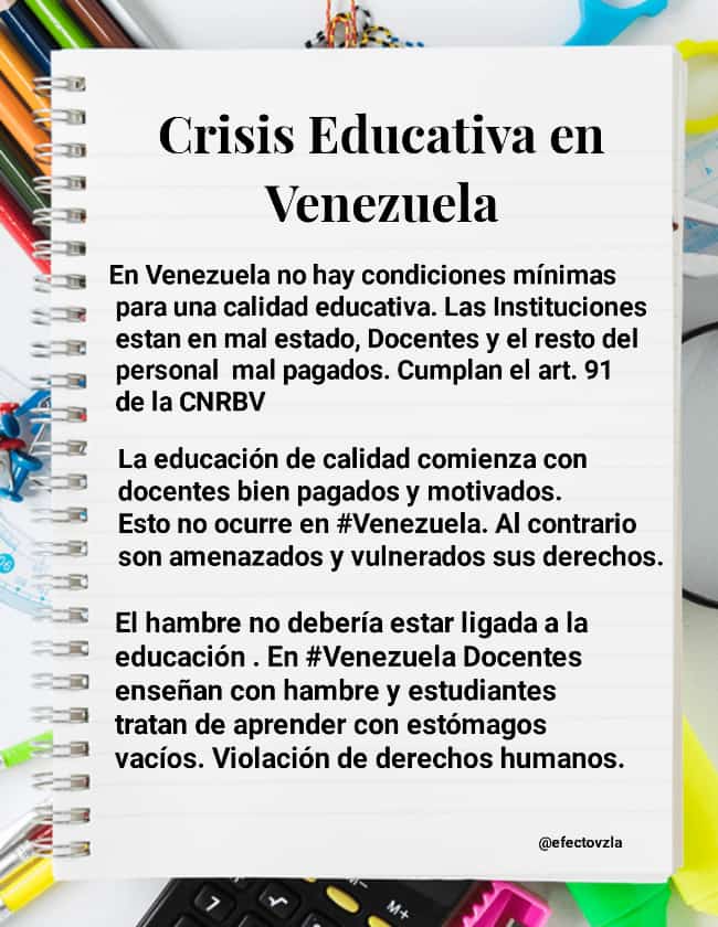 InformativoDoc's tweet photo. 💻 Créditos: @efectovzla
✏️ Docentes Contrato Colectivo | Maestros | Administrativos | Obreros | Educación | Salario Digno | Indexación | Pagos MPPE | Reivindicaciones Laborales | Derechos Humanos | Dignidad | Justicia | Escuela | Seguridad Social | Art. 89 y 91 CRBV | https://t.co/VnPTKO73u3