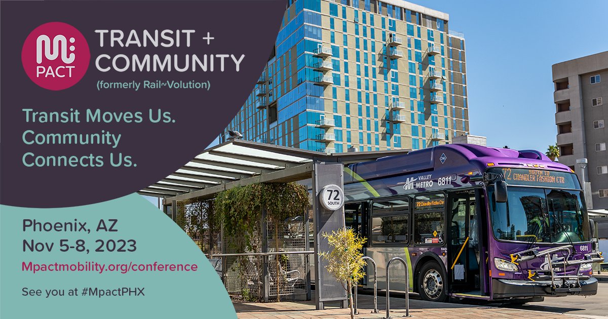 WTS_Phx's tweet photo. Join us at Mpact Transit + Community 2023. Get the latest approaches &amp; tools for building
transit-oriented communities - not just what &amp; how but so what!
#transit #TOD #housing #climate #multimodal #streets #first-lastmile #collaboration
https://t.co/EYq9e3KUOb
#MpactPHX https://t.co/9xjnrt6F3m