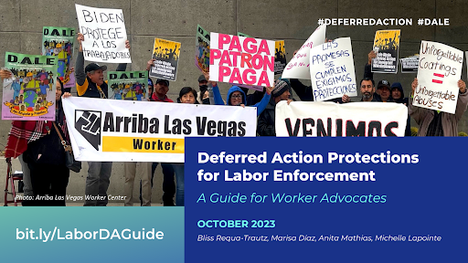 jwjnational's tweet photo. NEW: JWJ, @ArribaLasVegas, @NelpNews &amp; @NILC published a guide for organizers &amp; attorneys on how to support #immigrantworkers in seeking #deferredaction protections to enforce their #LaborRights without having to fear employers’ retaliation.

📖:https://t.co/VPLmXo8iC4 https://t.co/GobvV6pp94