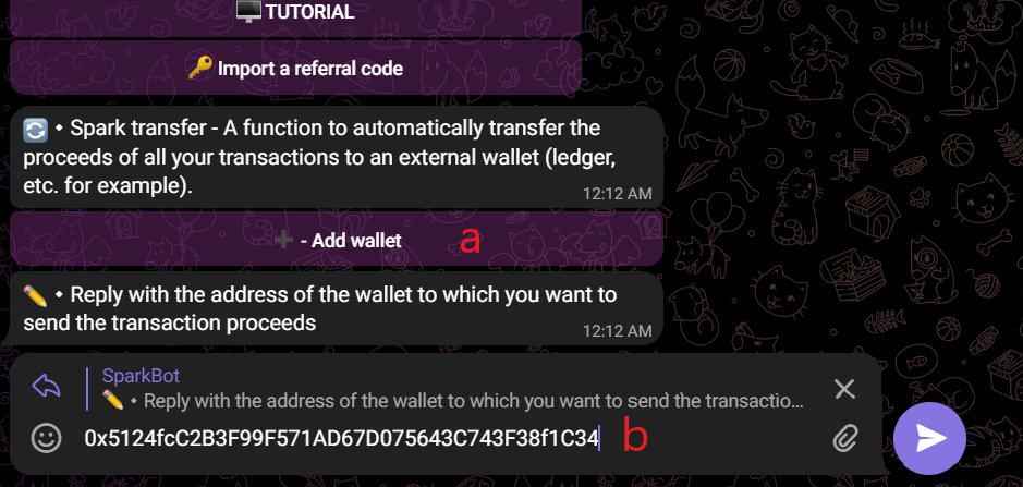 VoltInuOfficial's tweet photo. How can you improve your security in DeFi with #SparkBot without giving up speed and ease of use?

The Spark Transfer fixes this! 

This function offered by our trading bot will allow you to automatically transfer all your buy & sell proceeds to a secondary wallet (typically a hardware wallet) 🔒

Here's how to make use of this function:

1) Go to: https://t.co/8qFcQcZW4m

And click on "Start" to open up the main menu

2) Then, click on "Spark Transfer" in the main menu

3) Next, click on "Add wallet" (a) and reply with your secondary wallet address (ideally a hardware wallet) (b)

4) Now that you successfully added your secondary wallet, all your buy and sell proceeds will be automatically and instantly transferred to the wallet you indicated

You can always delete this secondary wallet or update it at any time by clicking on "Spark transfer" again in the main menu

This is a powerful feature that lets you to trade in DeFi at a volted speed while keeping your assets safe after every trade ⚡️

Since the tokens are automatically transferred to a secondary/hardware wallet, getting your device compromised/hacked or forgetting to revoke malicious or risky token approvals, will no longer put these tokens at risk since they've already been taken out of your trading wallet 🔐