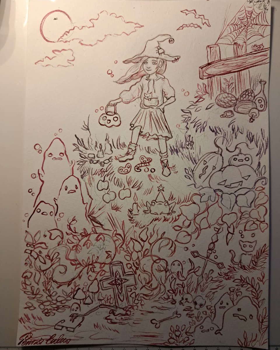 The lineart is done 😍
#pennieculus #inspiration #illustration #art #drawing #painting #traditionalart #traditionalartwork #watercolorpainting #watercolorart #watercolor #magic #magical