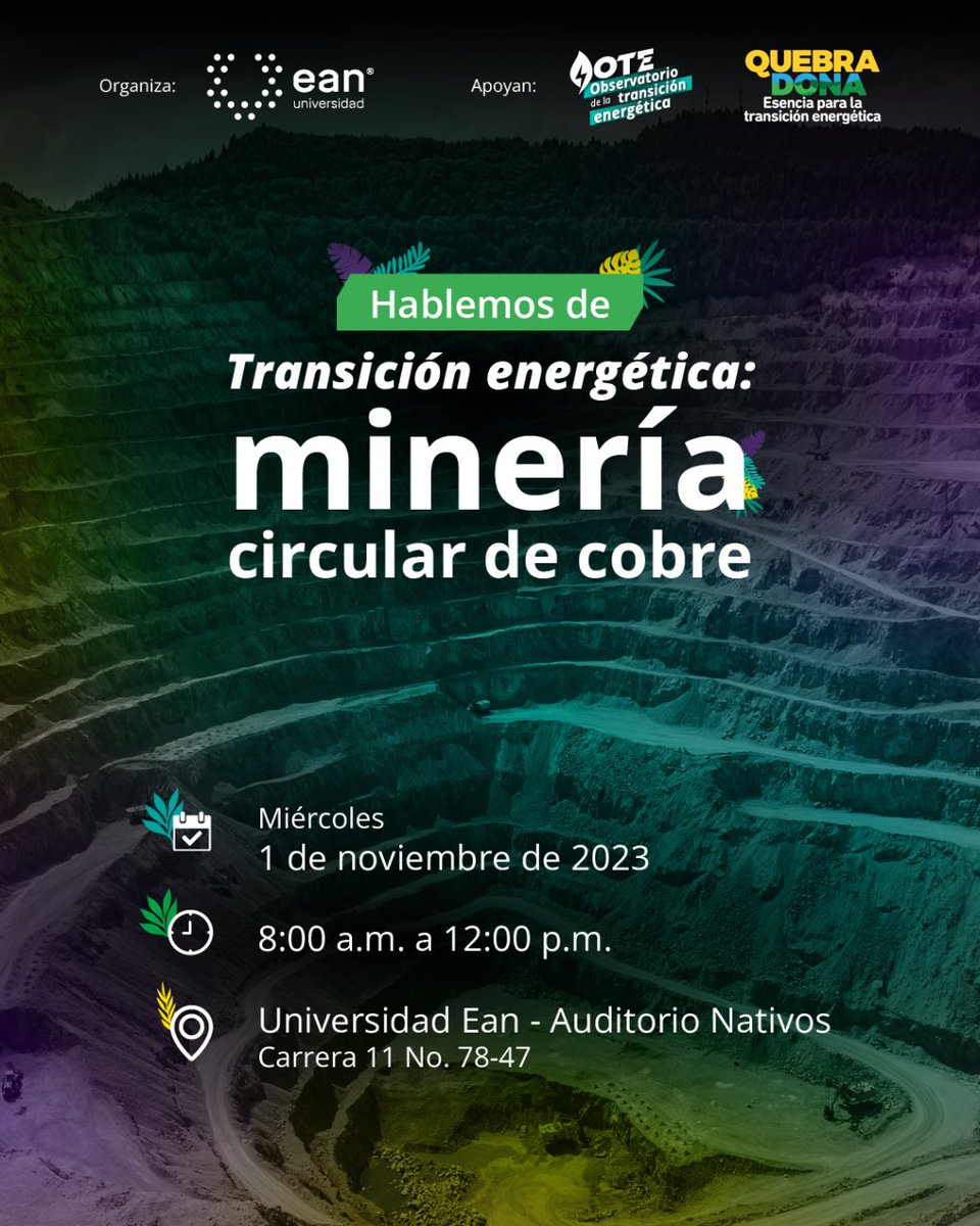 El cual tiene como objetivo difundir los avances y desafíos de la economía circular del cobre en Colombia y el mundo, así como generar un espacio de diálogo e intercambio entre los actores clave del sector. 🌎 linktr.ee/quintil_valley

#hubinnovaciondelcobre #quintilvalley