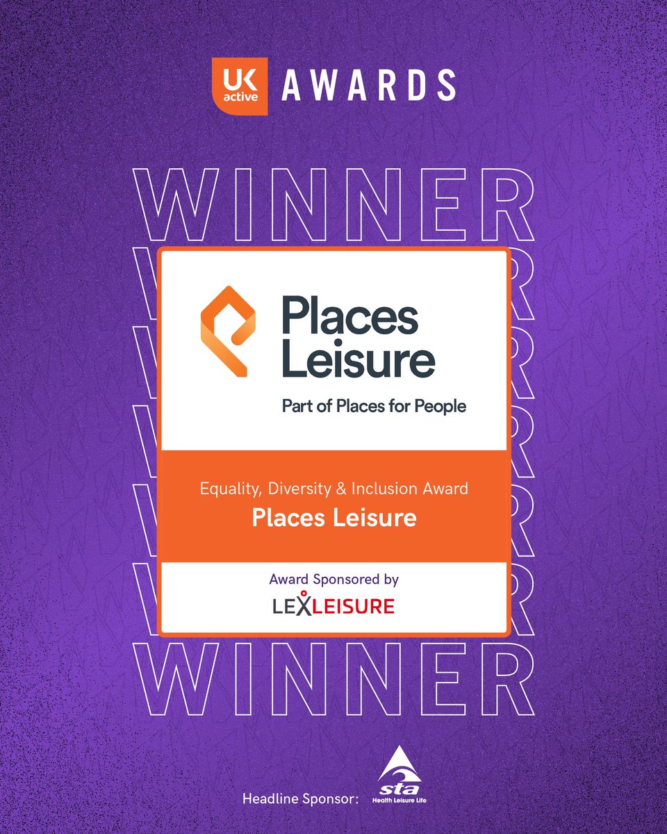 _ukactive's tweet image. A huge well done to @PlacesLeisure - winners of the Equality, Diversity and Inclusion award! #ukactiveawards