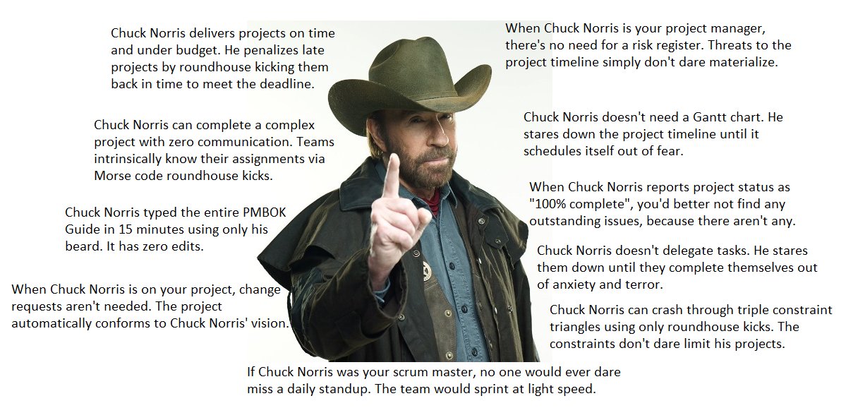 FargoProjectMgr's tweet photo. When someone mentioned Chuck Norris in a meeting today, I asked https://t.co/EW9pRxybFL what Chuck Norris thinks about project management.  Here's the output.  Thank you #AI for the laugh today!

#projectmanagement https://t.co/YwDROc65lb