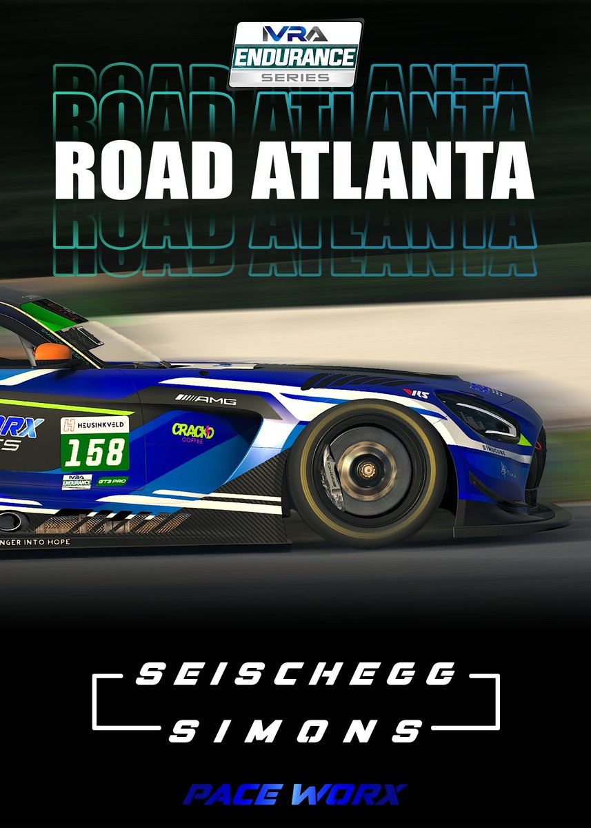 🟢It's race week! 🟣
This Saturday is round 2 at Road Atlanta in the <a href="/IVRALeague/">IVRA</a>  Endurance Series Powered By 
<a href="/HeusinkveldEng/">Heusinkveld</a> 

Pro Car 158 💚 Currently 16th in the GT3 PRO Class. 
Pro Am 243 💜 Currently 5th in the GT3 Class.
👀Cheer the team on here:👀 youtube.com/@RaceSpotTV
