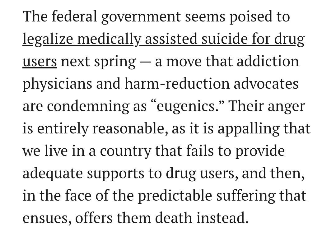 How much more clearly can the government tell us that they don't give a single fuck about addicts as human beings?

I'm at a loss.
#cdnpoli #drugaddiction #maid #canada #assistedsuicide #recovery #addiction