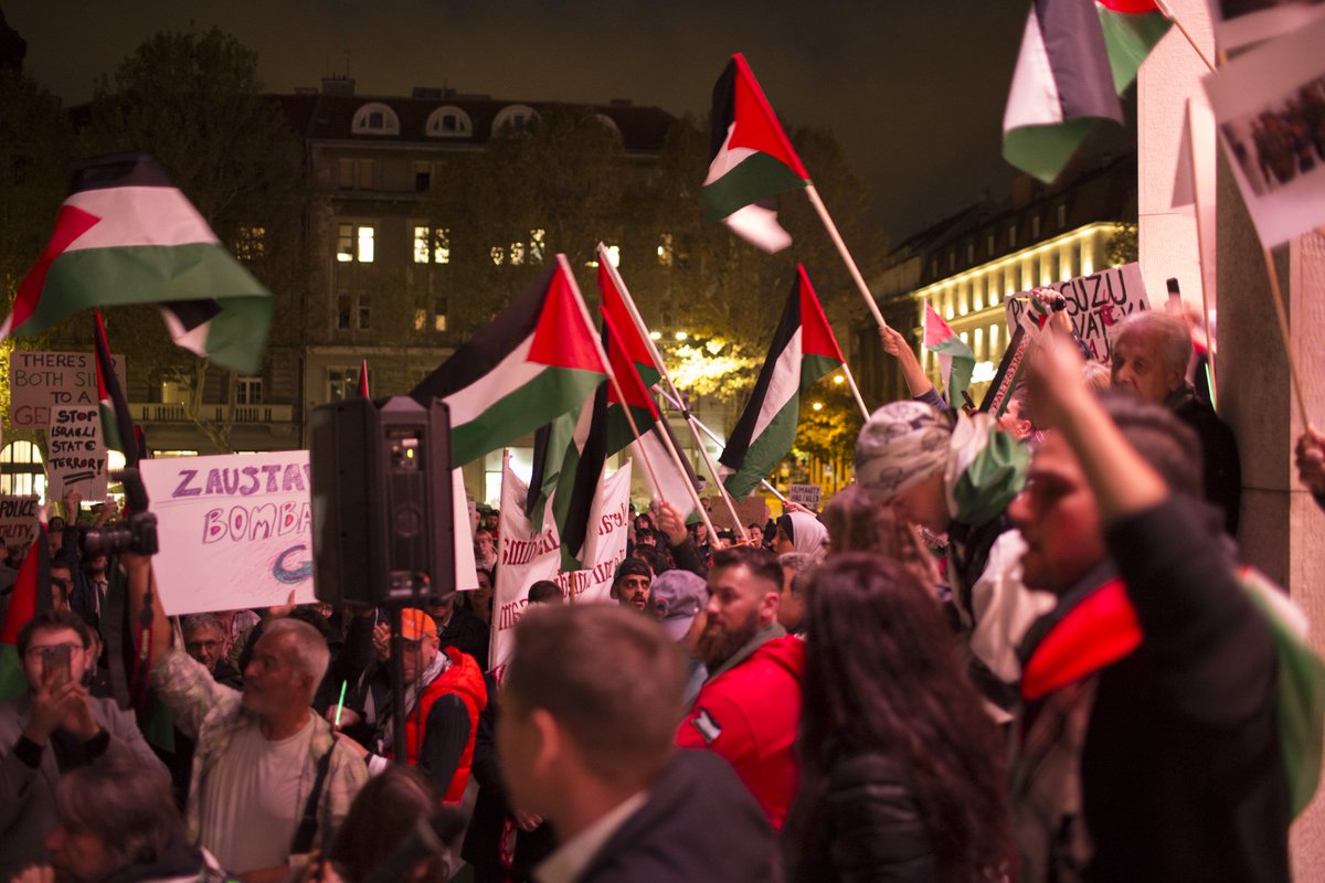 MaruskaMileta's tweet photo. Rally in #solidarity with #Palestine we held in #Zagreb #Croatia on October 25 ✊️ Around 750 people gathered to say #endwar #EndOccupation #FreePalestine 🍉 #CeaseFireInGaza #CeasefireNOW https://t.co/j6t3Z3H9Ci