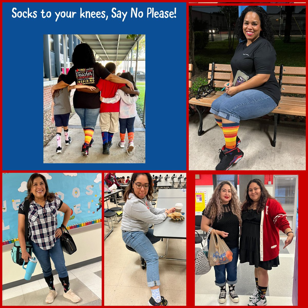 PughRamsHISD's tweet photo. DAY 4: “Be kind to your mind. Live drug free!” Our Pugh scholars and staff wore their socks to their knees! Say NO please! #RedRibbonWeek2023
@TeamHISD 
@HISDCentral 
@HISD_ACC
@redribbonweek https://t.co/d5vUlFdNNy