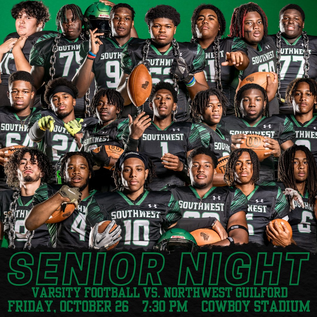 SWCowboys_Athl's tweet photo. Tomorrow night is senior night for our Varsity Football team. Come on down to the Ranch to support our seniors! Game time at 7:30 against Northwest. 

Get your tickets ahead of time on Go Fan. 
#GoCowboys #SWGHSAthletics #SWFootball https://t.co/ribGl4eU9B