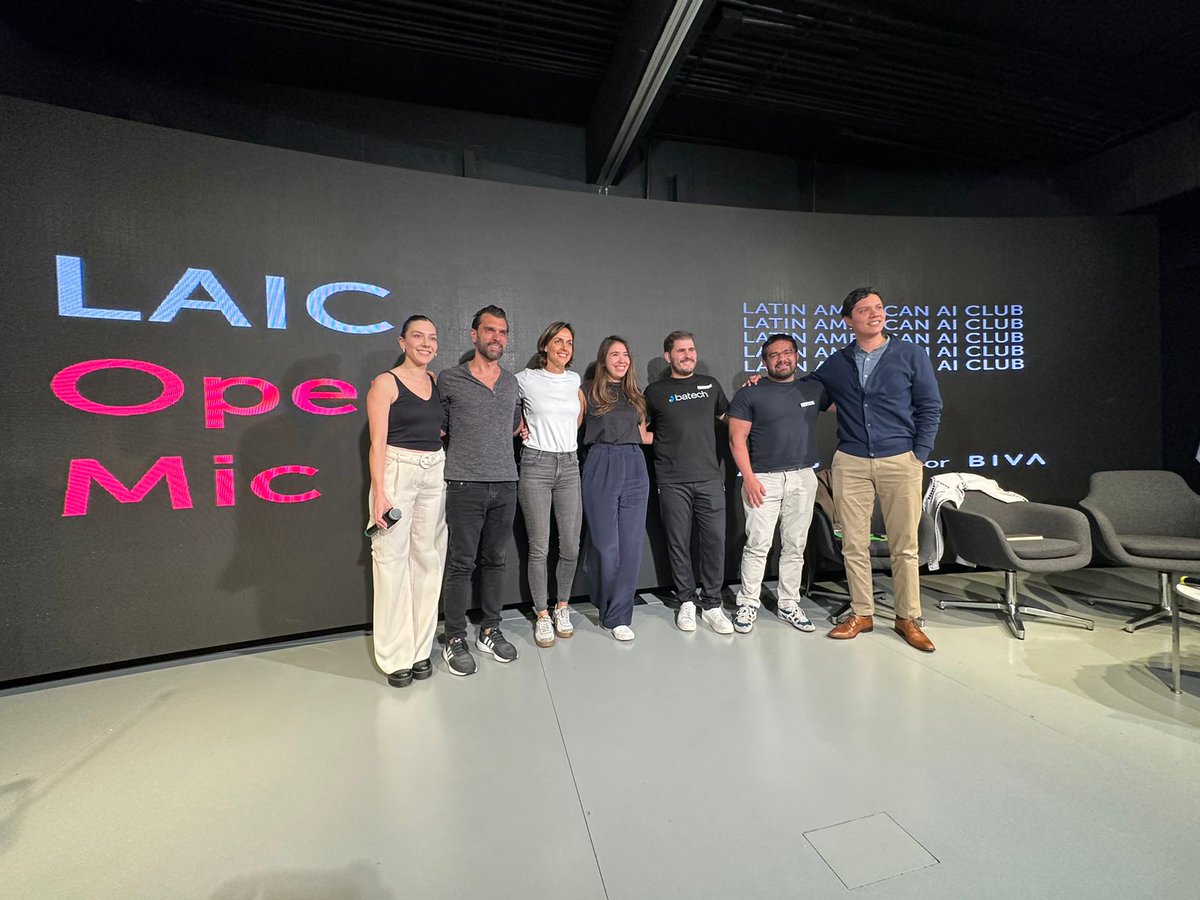 h1_copilot's tweet image. LAIC Open Mic ayer fué un éxito! 🎤

Aprendimos sobre casos de uso únicos para la IA generativa, retos de negocio para las startups y tips para pulir un pitch. 

Gracias a nuestros partners por el apoyo y a todxs los que asistieron!

Nos vemos en el próximo! 

#MexicoTechWeek